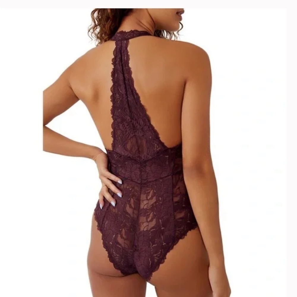 NWT Free People Everyday Lace Bodysuit in Plum Jam - Picture 6 of 10